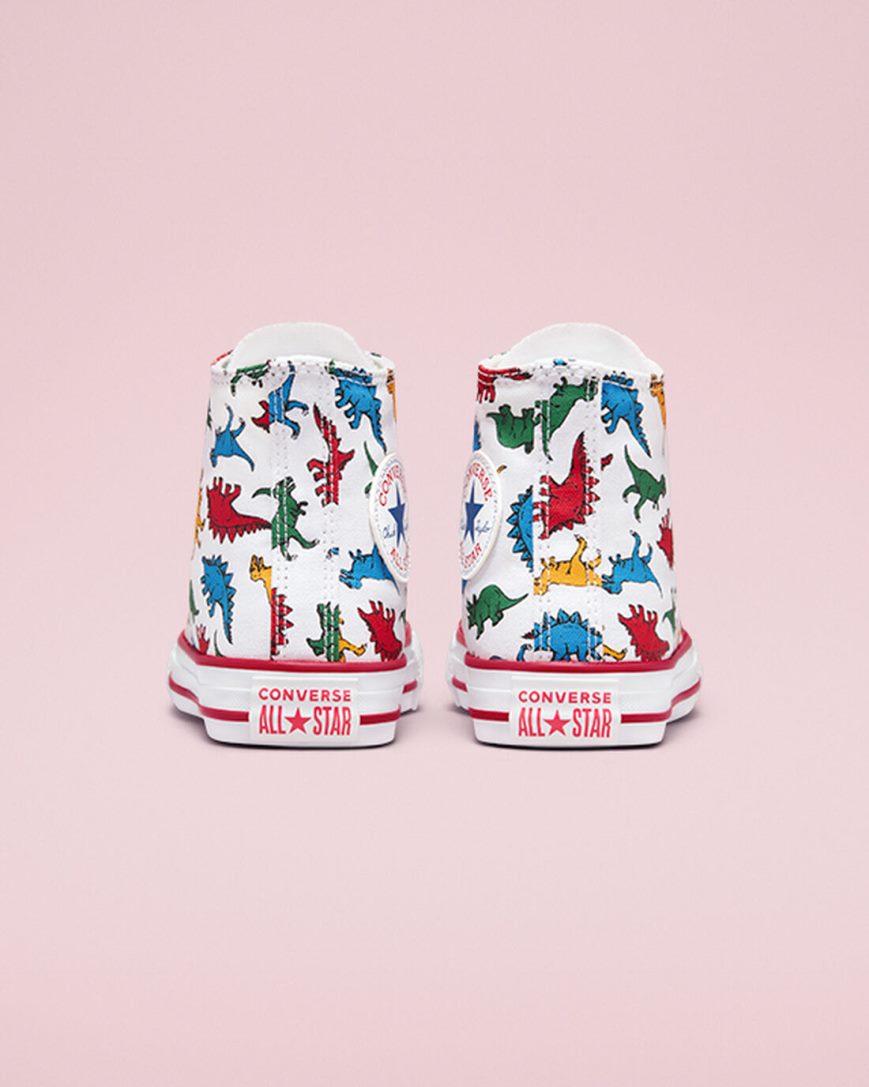 Girls' Converse Chuck Taylor All Star Dinosaurs High Top Shoes White / Red / Blue | AU 5C34EU